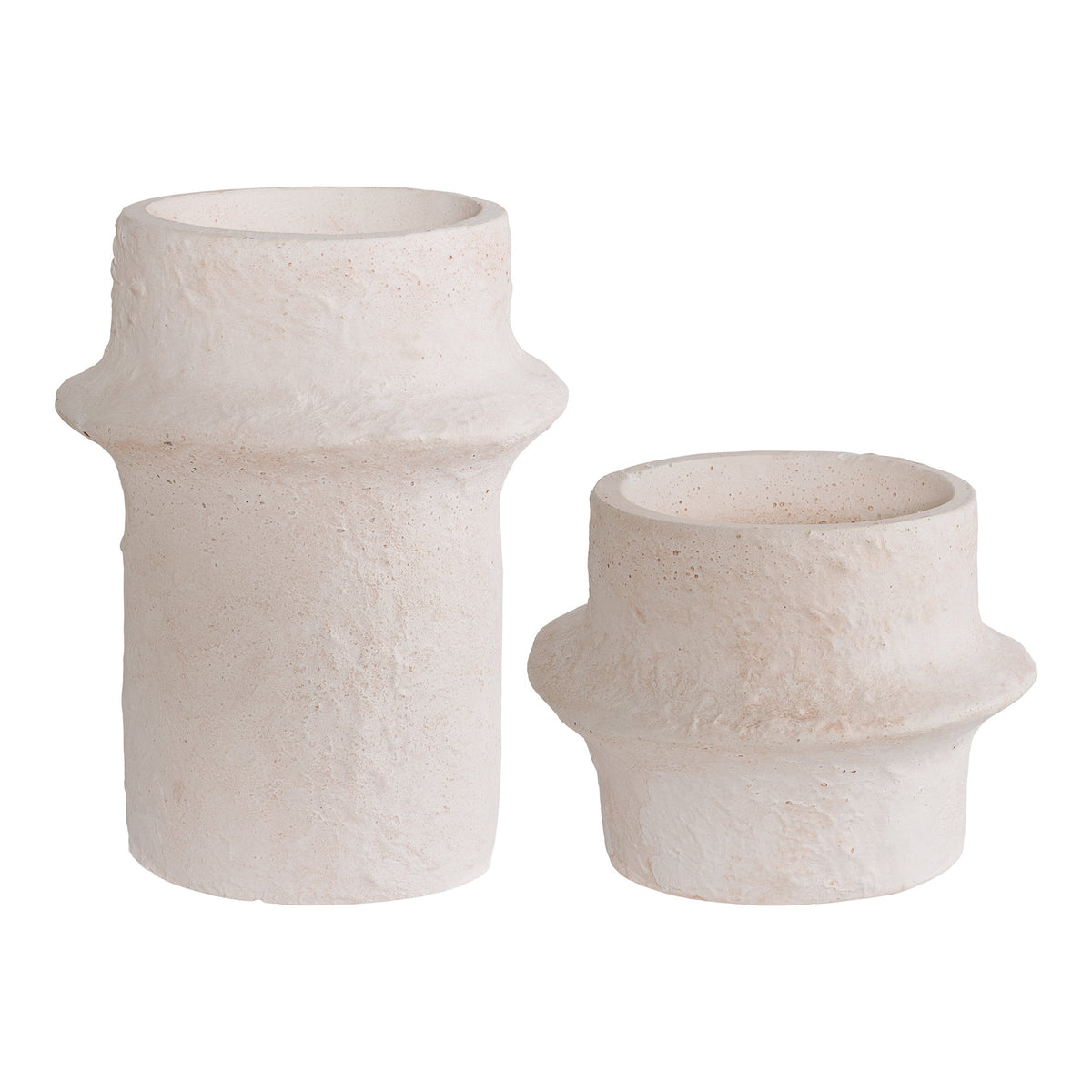 PolsterOase Möbel – Kerzenhalter, Kerzenhalter, Beton, weiß, 2er Set