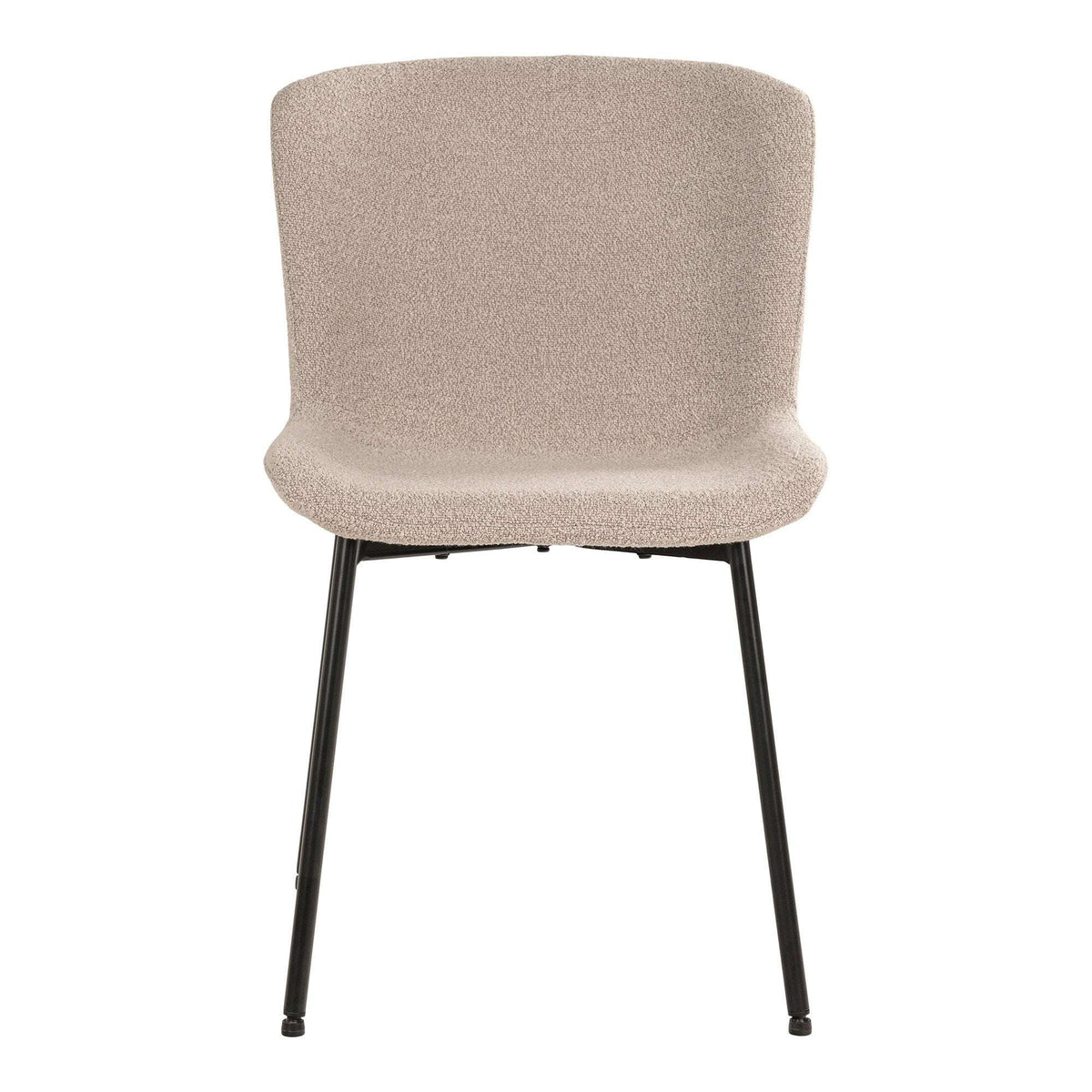 PolsterOase Möbel – Maceda Esszimmerstühle mit Bouclé, Bezug und Stahlgestell, 2er, Set, Beige/Schwarz – Ansicht 3