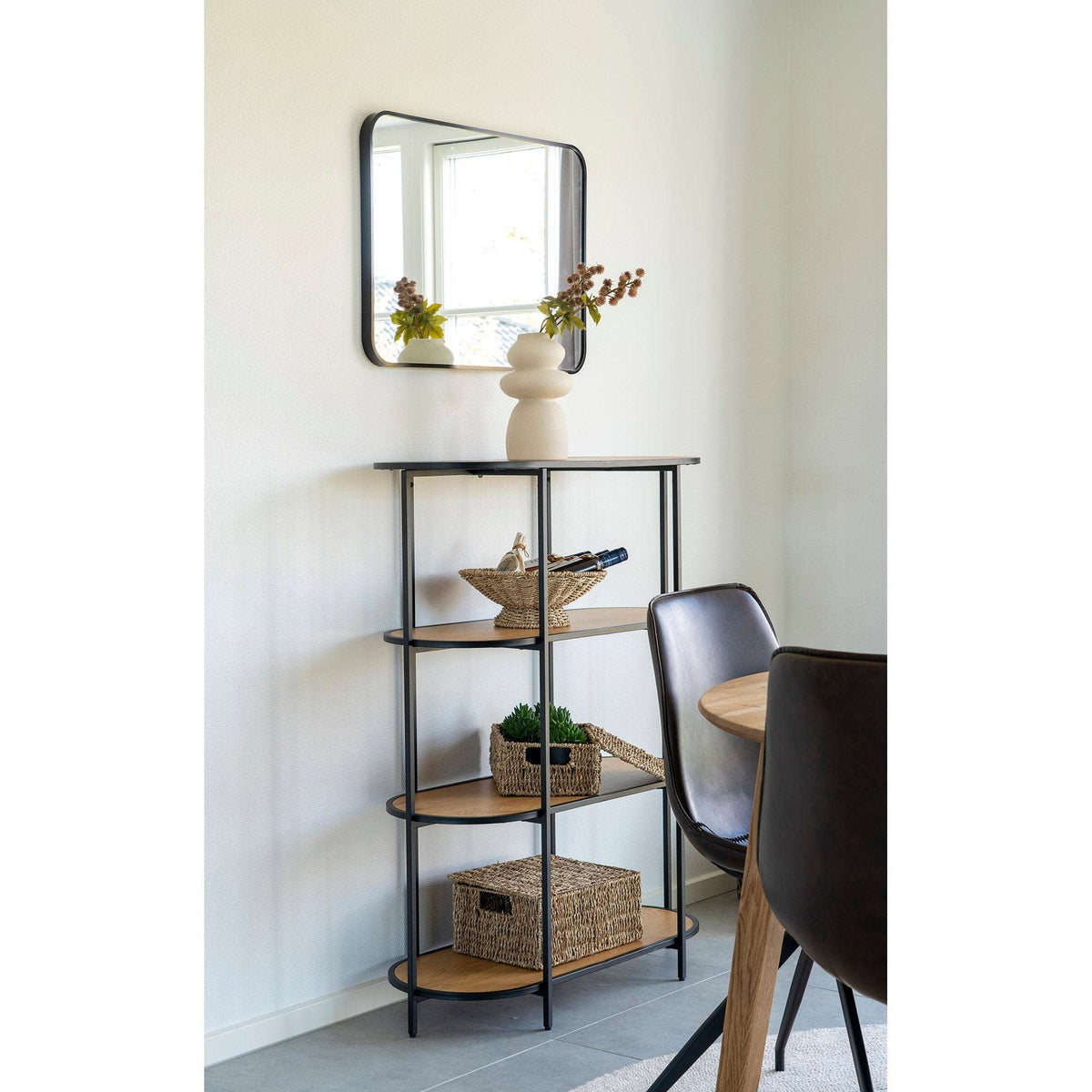 PolsterOase Möbel – Madrid Wandspiegel mit Aluminiumrahmen, Schwarz, 50 × 70 cm – Ansicht 2