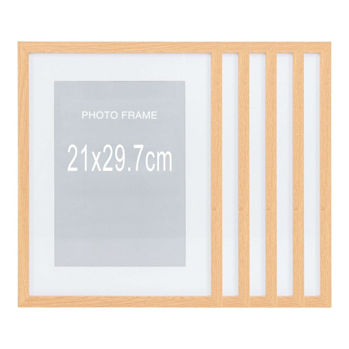 PolsterOase Möbel – Marbella Bilderrahmen aus Glas, Natur, 21 × 29, 7 cm, 5er Set – Ansicht 3