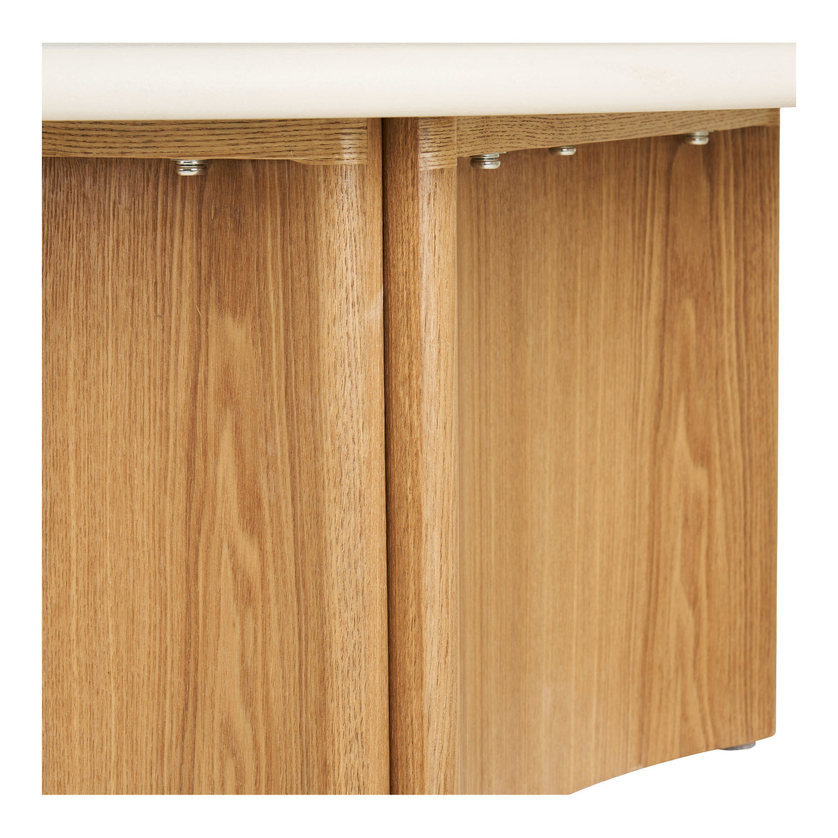 PolsterOase Möbel – Motril Couchtisch, Couchtisch, Zement /Eschfurnier, weiß/natur ø80x37 cm – Ansicht 4
