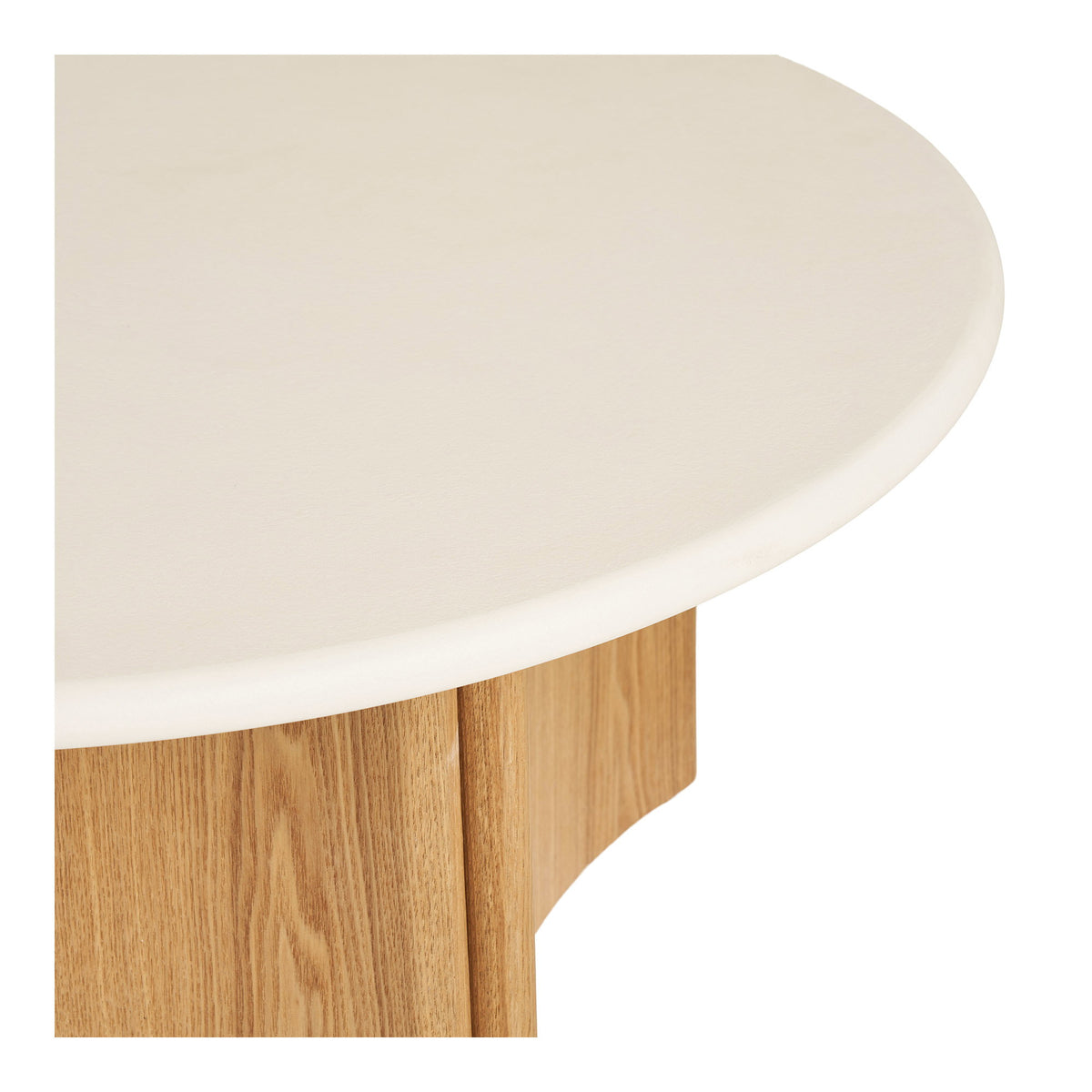 PolsterOase Möbel – Motril Couchtisch, Couchtisch, Zement /Eschfurnier, weiß/natur ø80x37 cm – Ansicht 5