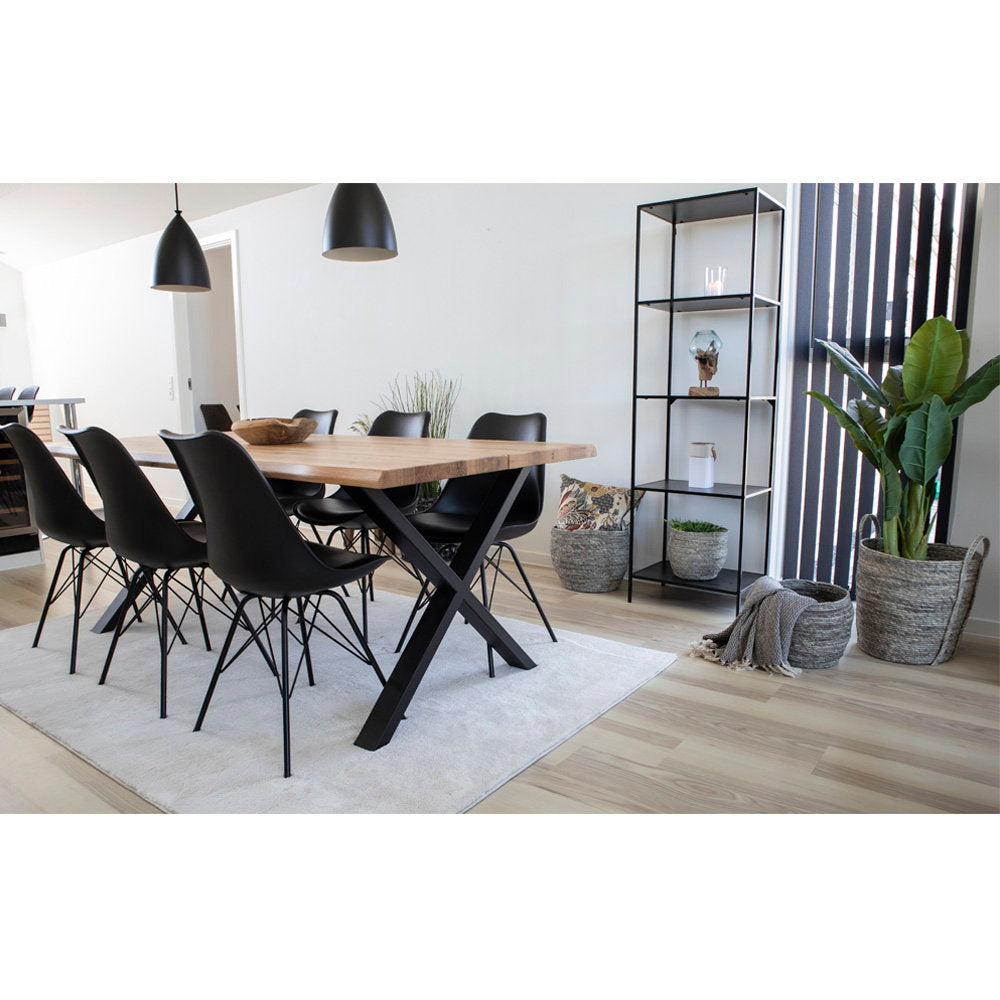 PolsterOase Möbel – Oslo Esszimmerstühle mit PU, Lederbezug, 2er, Set, Schwarz – Ansicht 8