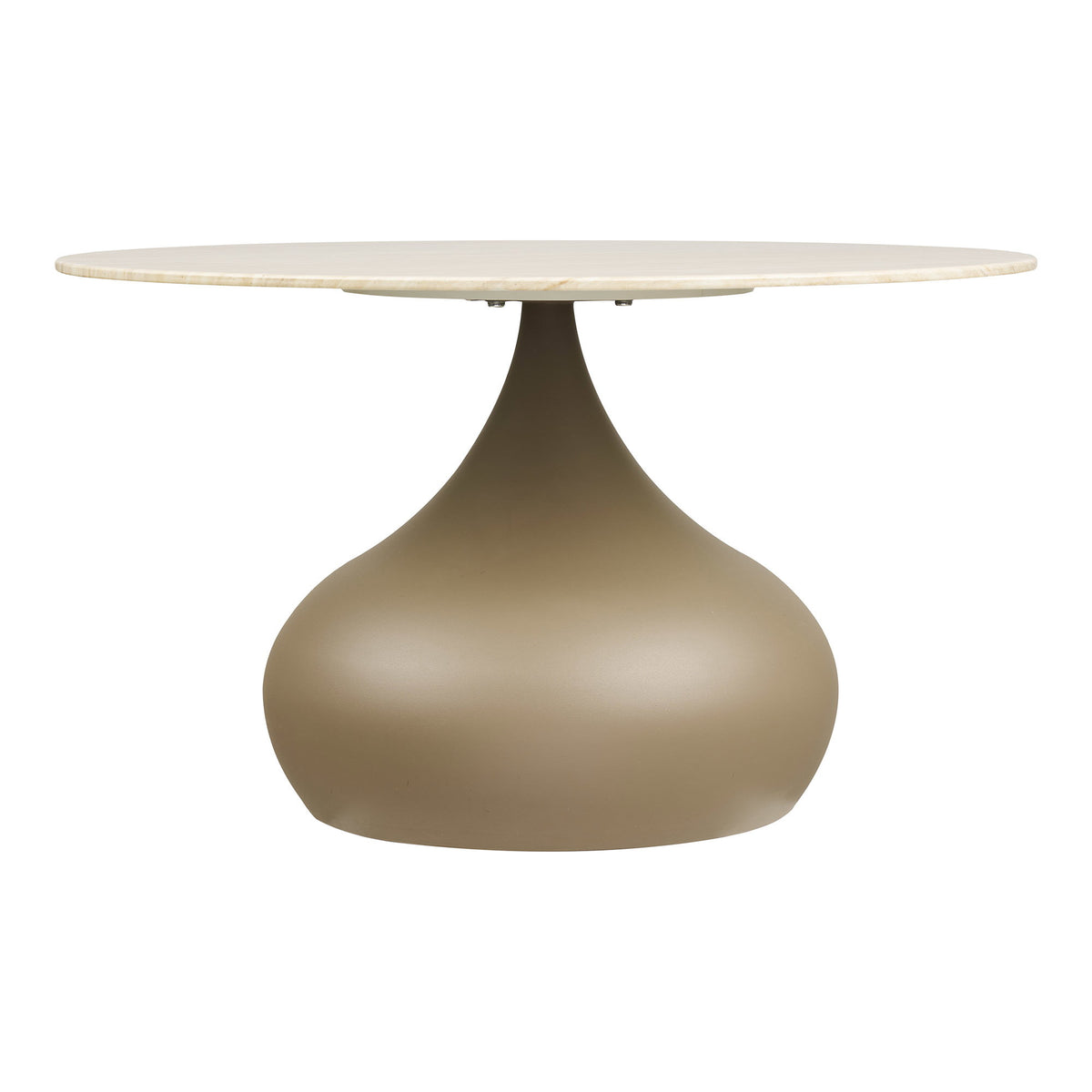 PolsterOase Möbel – Pienza Couchtisch aus Metall und gehärtetem Glas, Khaki, Ø 70 cm – Ansicht 3