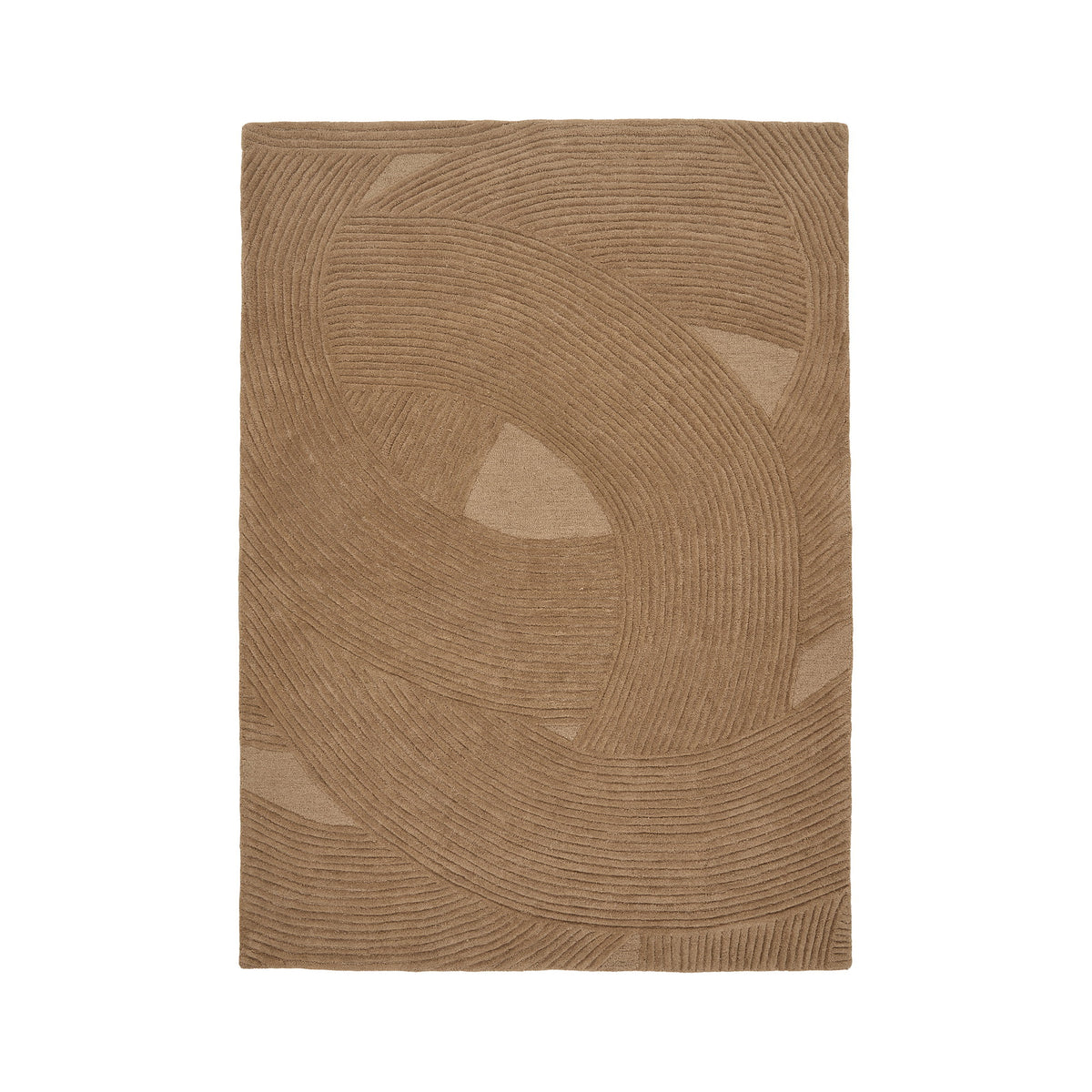 PolsterOase Möbel – Pune Teppich aus Schurwolle, handgetuftet, Braun, 160 × 230 cm