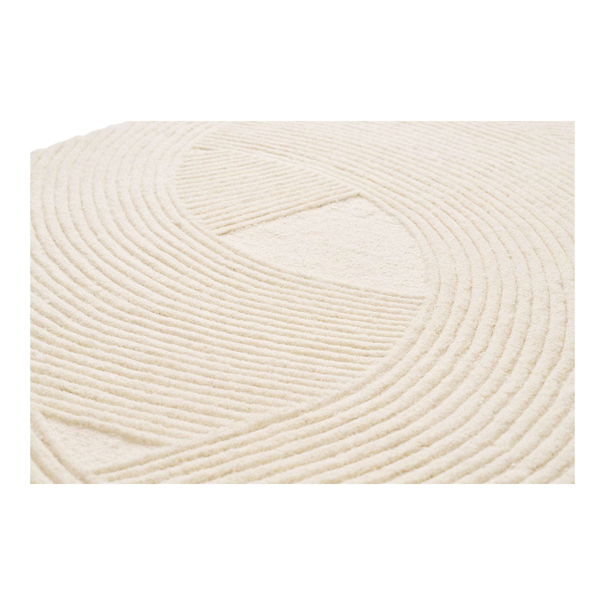 PolsterOase Möbel – Pune Teppich aus Schurwolle, handgetuftet, Elfenbein, 160 × 230 cm – Ansicht 3