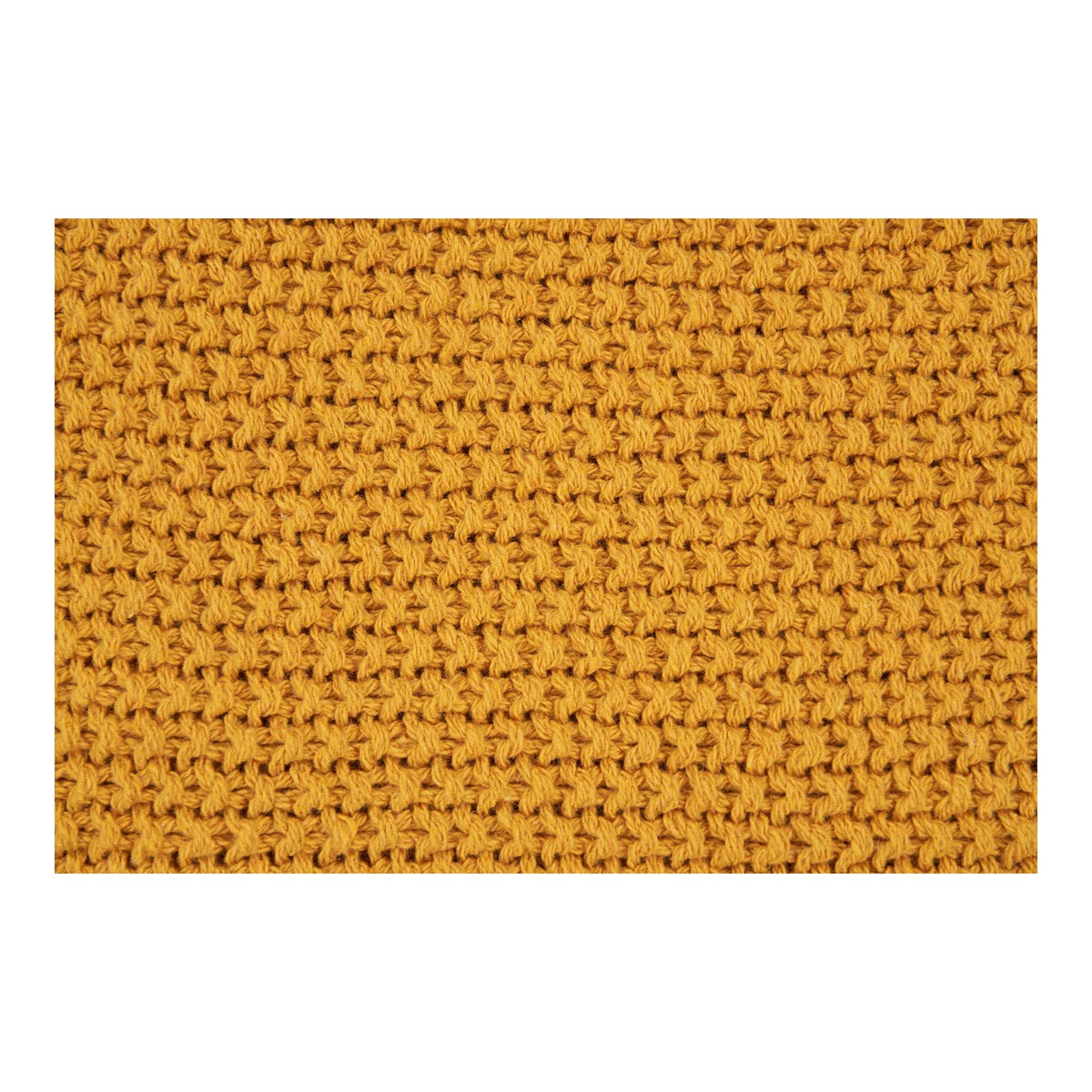 PolsterOase Möbel – Santos Plaid aus recycelter Baumwolle, Ocker, 130 × 170 cm – Ansicht 3