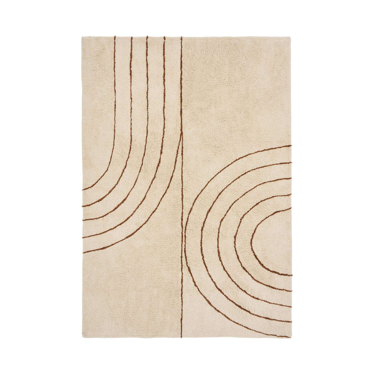 PolsterOase Möbel – Tampa Teppich aus Baumwolle, Beige, 160 × 230 cm