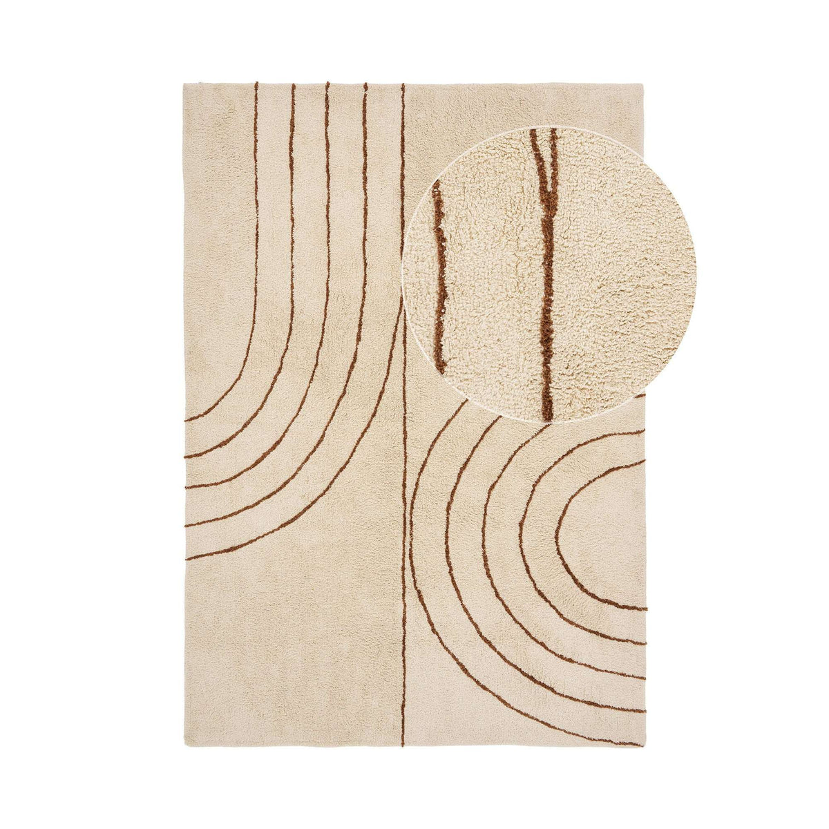 PolsterOase Möbel – Tampa Teppich aus Baumwolle, Beige, 160 × 230 cm – Ansicht 3