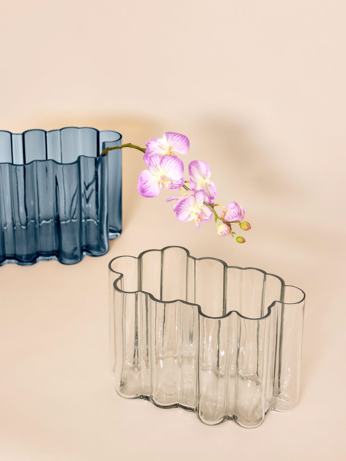 PolsterOase Möbel – Umber Vase aus mundgeblasenem Glas, Blau – Ansicht 4
