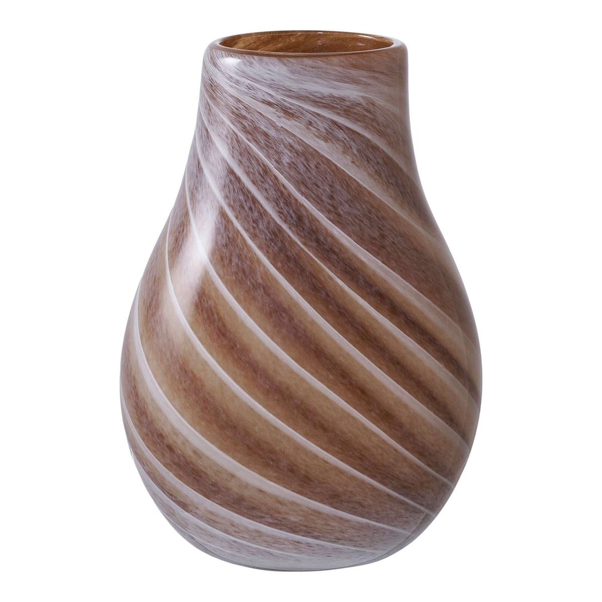PolsterOase Möbel – Vase aus Glas, Braun, Ø 16 × H 23 cm
