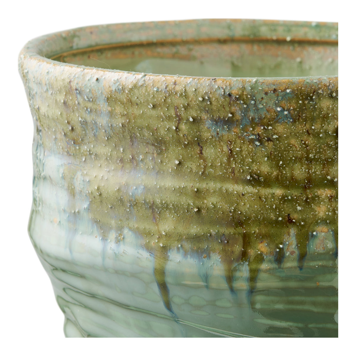 PolsterOase Möbel – Vase aus Keramik, Grün, Ø 22 × H 34, 5 cm – Ansicht 2