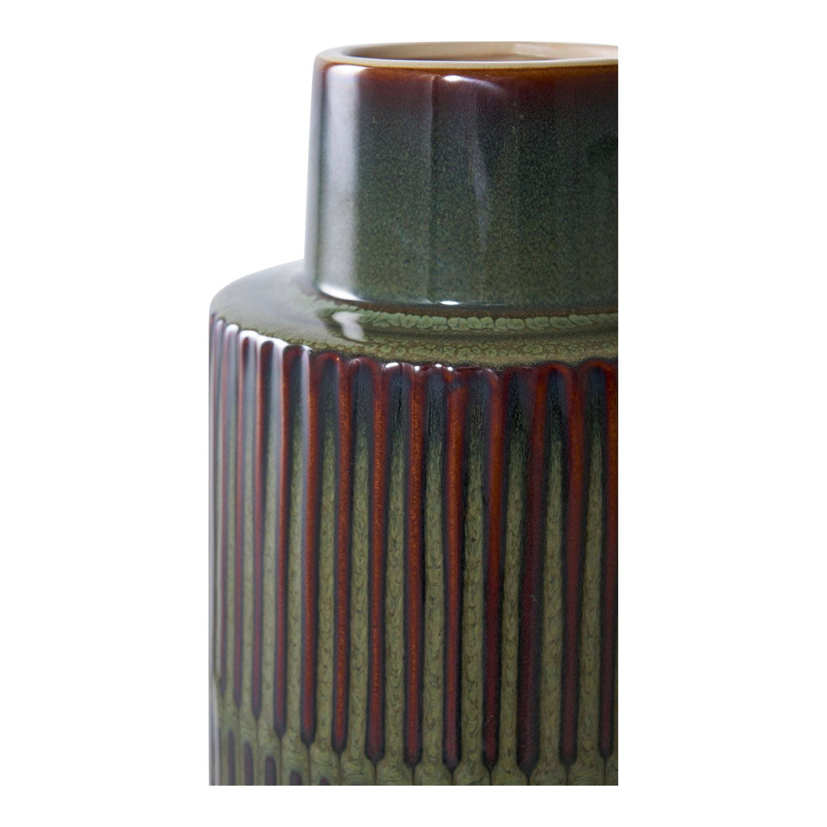 PolsterOase Möbel – Vase aus Keramik, Grün/Braun, Ø 16 × 30 cm – Ansicht 3