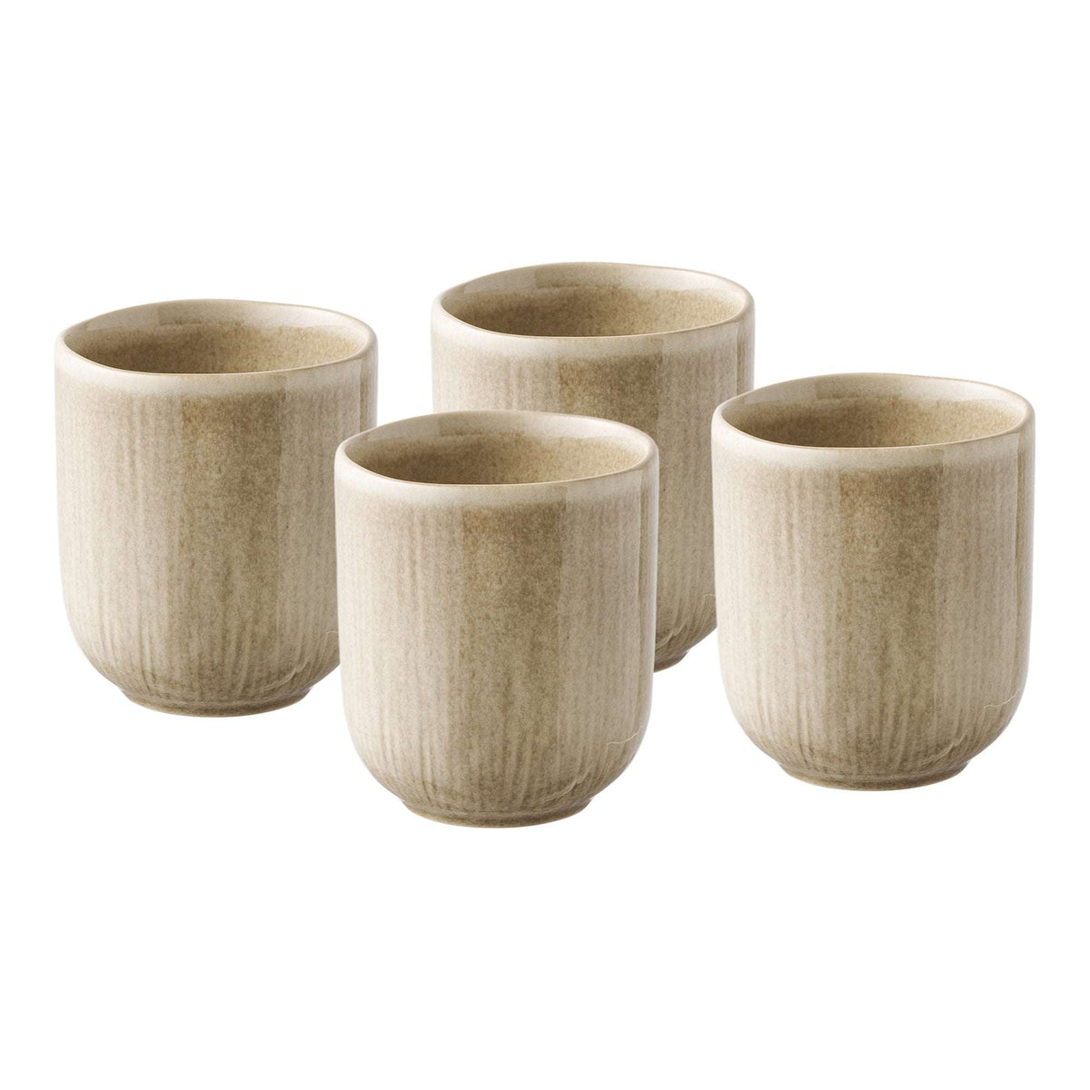 PolsterOase Möbel – Viola Becher aus Steinzeug, 4er, Set, Beige, Ø 8 cm