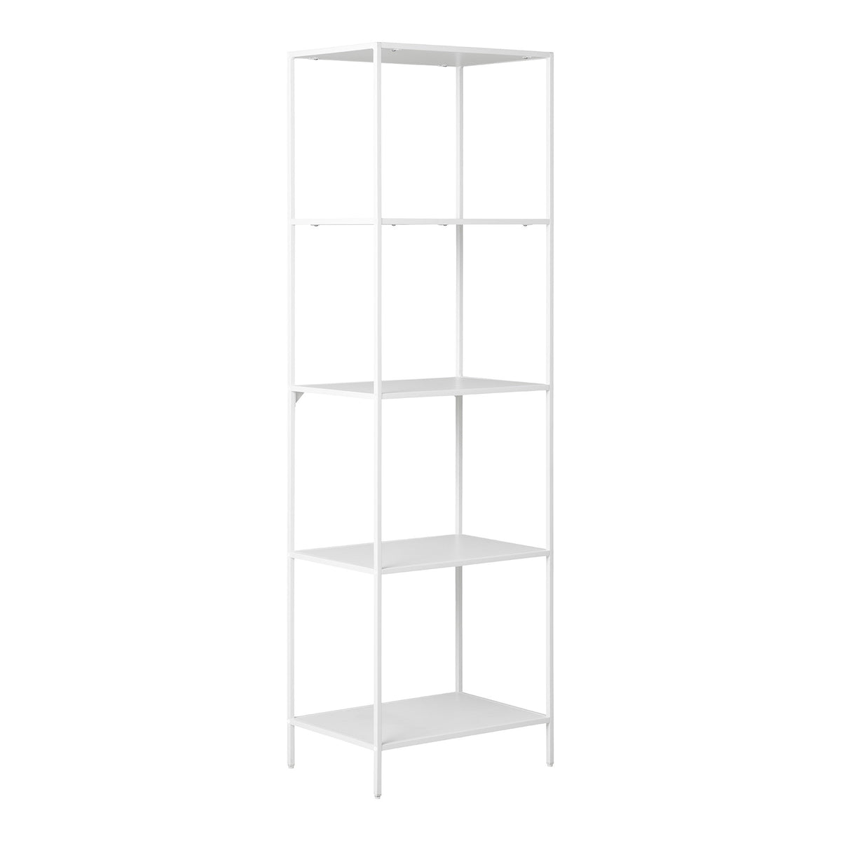 PolsterOase Möbel – Vita Regal aus Stahl und Spanplatte, 5 Böden, Weiß, 170 cm