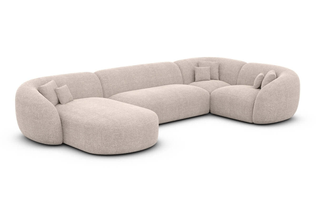 Sofa Wohnlandschaft in Struktur, 332 cm Breite