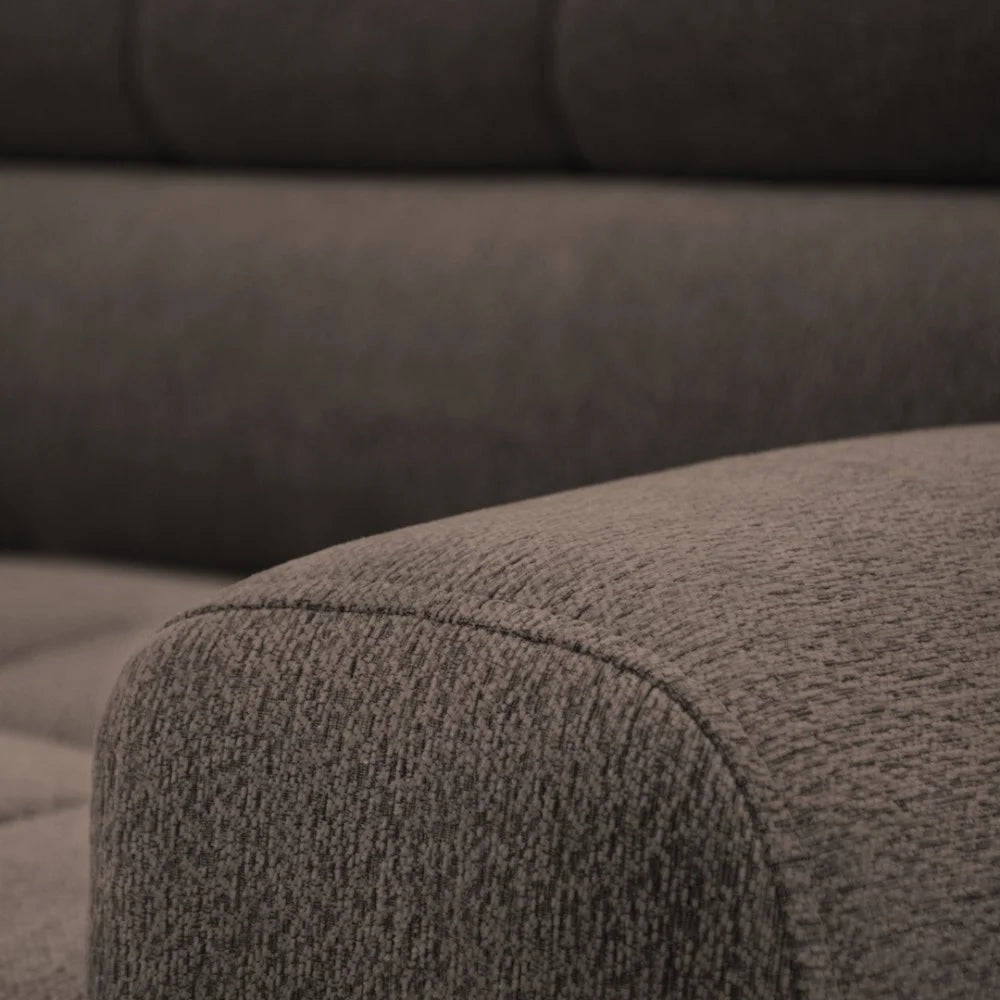 Vincent Ecksofa in L Form aus Strukturstoff mit Schlaffunktion und Bettkasten