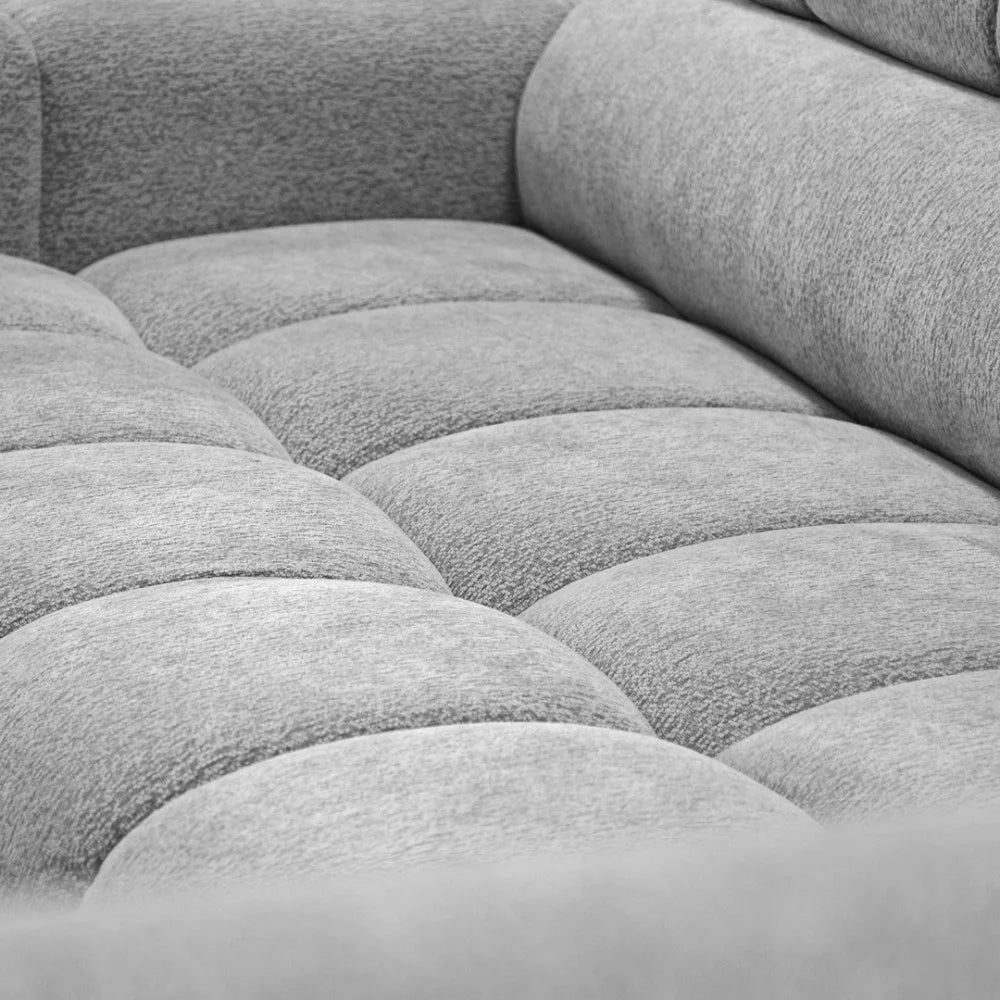 Vincent Ecksofa in L Form aus Strukturstoff mit Schlaffunktion und Bettkasten