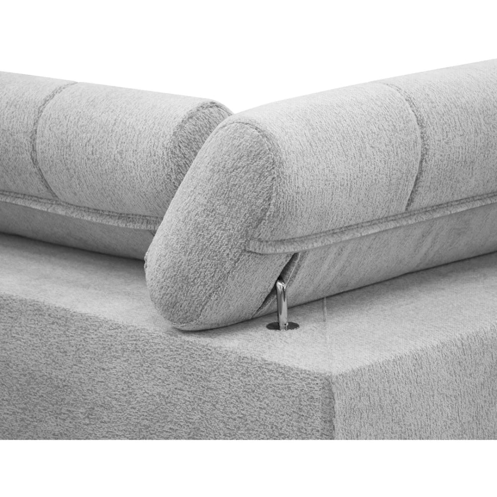 Vincent Ecksofa in L Form aus Strukturstoff mit Schlaffunktion und Bettkasten